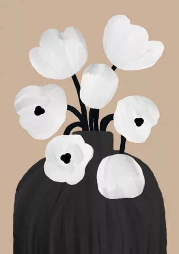 White tulips 80x120 cm