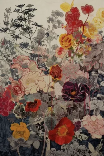Sawing flowers 120x180 cm