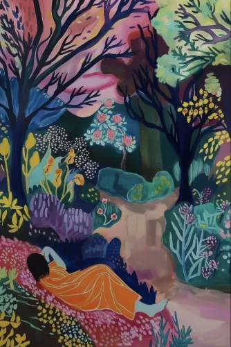 Colorful trees 120x180 cm