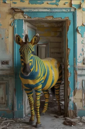 Hidden Zebra   120x180 cm