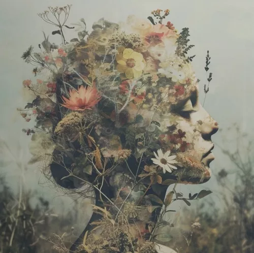 Flowerfield mind  120x120 cm