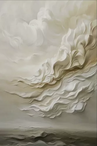 Clouds dancing at sea  120x180 cm