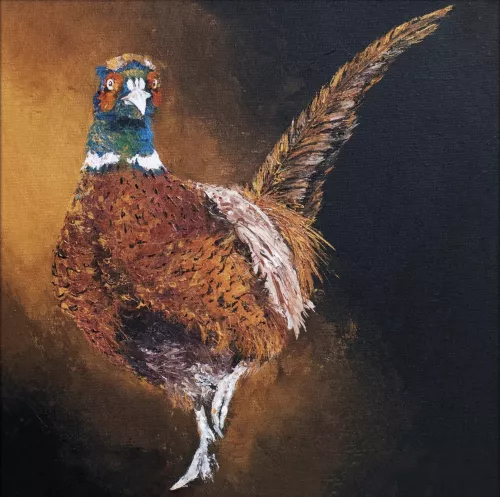 Feasty Pheasant II  100x100 cm