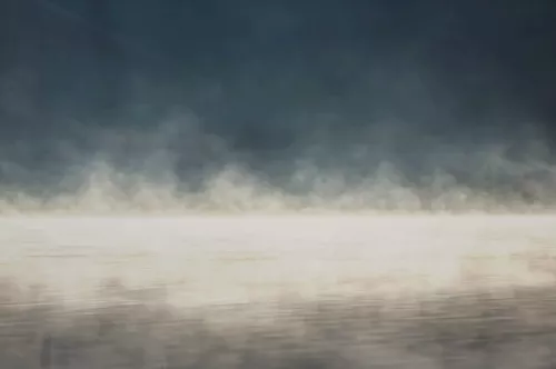Morning fog at the lake  80x120 cm