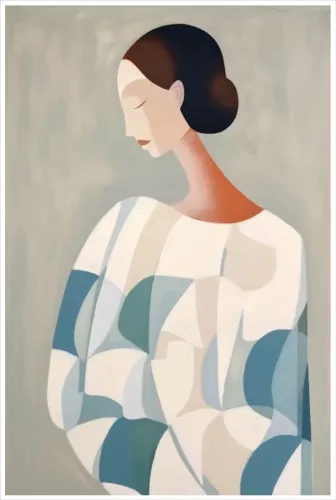 Abstract woman 1 - Frame BL White